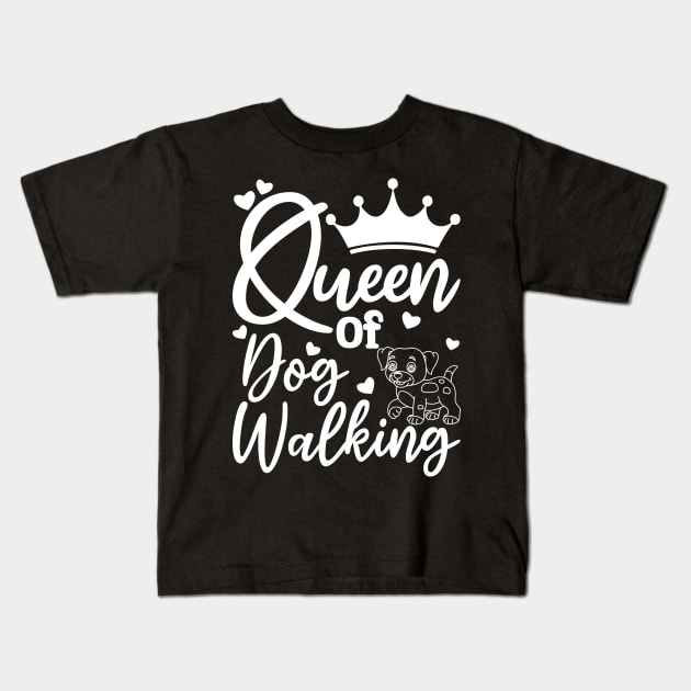 queen of dog walking Kids T-Shirt by teestaan